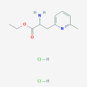 molecular formula C11H18Cl2N2O2 B2527857 Ethyl 2-amino-3-(6-methylpyridin-2-yl)propanoate;dihydrochloride CAS No. 2580183-95-3