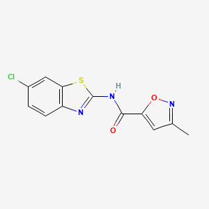 molecular formula C12H8ClN3O2S B2527859 N-(6-chlorobenzo[d]thiazol-2-yl)-3-methylisoxazole-5-carboxamide CAS No. 940261-87-0