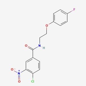 molecular formula C15H12ClFN2O4 B2527863 4-chloro-N-[2-(4-fluorophenoxy)ethyl]-3-nitrobenzamide CAS No. 1105227-99-3