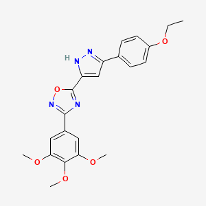 5-[3-(4-ethoxyphenyl)-1H-pyrazol-5-yl]-3-(3,4,5-trimethoxyphenyl)-1,2,4-oxadiazole