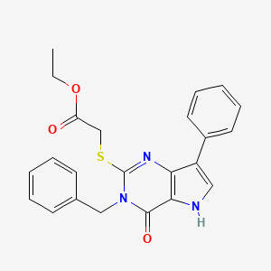 ethyl 2-((3-benzyl-4-oxo-7-phenyl-4,5-dihydro-3H-pyrrolo[3,2-d]pyrimidin-2-yl)thio)acetate