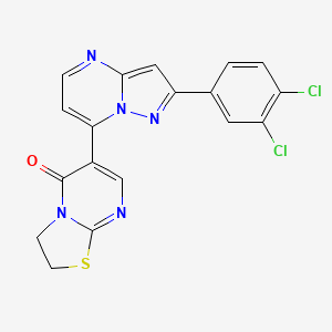 6-[2-(3,4-Dichlorophenyl)pyrazolo[1,5-a]pyrimidin-7-yl]-2,3-dihydro-[1,3]thiazolo[3,2-a]pyrimidin-5-one