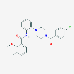 molecular formula C26H26ClN3O3 B252788 N-{2-[4-(4-chlorobenzoyl)-1-piperazinyl]phenyl}-2-methoxy-3-methylbenzamide 