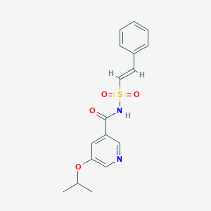 molecular formula C17H18N2O4S B2527881 N-[(E)-2-Phenylethenyl]sulfonyl-5-propan-2-yloxypyridine-3-carboxamide CAS No. 1798969-44-4