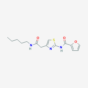 molecular formula C15H19N3O3S B2527894 N-(4-(2-oxo-2-(pentylamino)ethyl)thiazol-2-yl)furan-2-carboxamide CAS No. 921520-89-0