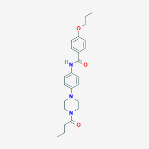 molecular formula C24H31N3O3 B252790 N-[4-(4-butanoylpiperazin-1-yl)phenyl]-4-propoxybenzamide 