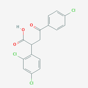 molecular formula C16H11Cl3O3 B2527902 4-(4-Chlorophenyl)-2-(2,4-dichlorophenyl)-4-oxobutanoic acid CAS No. 344280-65-5