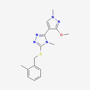 3-(3-methoxy-1-methyl-1H-pyrazol-4-yl)-4-methyl-5-((2-methylbenzyl)thio)-4H-1,2,4-triazole