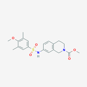 molecular formula C20H24N2O5S B2527904 methyl 7-(4-methoxy-3,5-dimethylphenylsulfonamido)-3,4-dihydroisoquinoline-2(1H)-carboxylate CAS No. 1448048-20-1