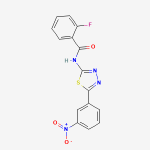 2-fluoro-N-[5-(3-nitrophenyl)-1,3,4-thiadiazol-2-yl]benzamide