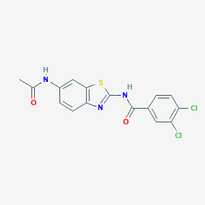 molecular formula C16H11Cl2N3O2S B252791 N-[6-(acetylamino)-1,3-benzothiazol-2-yl]-3,4-dichlorobenzamide 