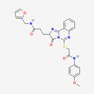 N-[(furan-2-yl)methyl]-3-[5-({[(4-methoxyphenyl)carbamoyl]methyl}sulfanyl)-3-oxo-2H,3H-imidazo[1,2-c]quinazolin-2-yl]propanamide