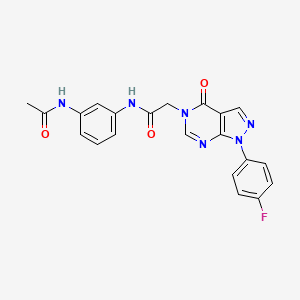 molecular formula C21H17FN6O3 B2527918 N-(3-acetamidophenyl)-2-(1-(4-fluorophenyl)-4-oxo-1H-pyrazolo[3,4-d]pyrimidin-5(4H)-yl)acetamide CAS No. 852450-67-0