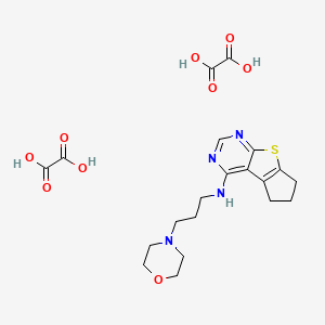 molecular formula C20H26N4O9S B2527920 N-(3-morpholinopropyl)-6,7-dihydro-5H-cyclopenta[4,5]thieno[2,3-d]pyrimidin-4-amine dioxalate CAS No. 1051924-57-2
