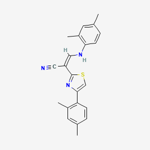 molecular formula C22H21N3S B2527921 (Z)-3-((2,4-dimethylphenyl)amino)-2-(4-(2,4-dimethylphenyl)thiazol-2-yl)acrylonitrile CAS No. 450353-44-3