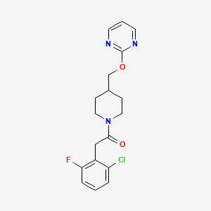 molecular formula C18H19ClFN3O2 B2527925 2-(2-Chloro-6-fluorophenyl)-1-[4-(pyrimidin-2-yloxymethyl)piperidin-1-yl]ethanone CAS No. 2379988-91-5