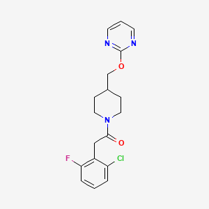 molecular formula C18H19ClFN3O2 B2527925 2-(2-Chloro-6-fluorophenyl)-1-{4-[(pyrimidin-2-yloxy)methyl]piperidin-1-yl}ethan-1-one CAS No. 2379988-91-5