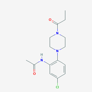molecular formula C15H20ClN3O2 B252793 N-[5-chloro-2-(4-propanoylpiperazin-1-yl)phenyl]acetamide 