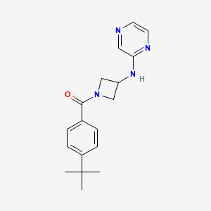 molecular formula C18H22N4O B2527932 (4-(叔丁基)苯基)(3-(吡嗪-2-氨基)氮杂环丁-1-基)甲苯酮 CAS No. 2310158-10-0