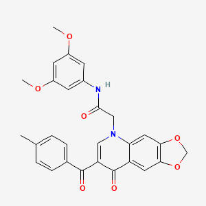 N-(3,5-dimethoxyphenyl)-2-[7-(4-methylbenzoyl)-8-oxo-2H,5H,8H-[1,3]dioxolo[4,5-g]quinolin-5-yl]acetamide