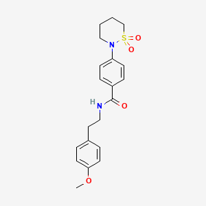 molecular formula C20H24N2O4S B2527938 4-(1,1-二氧杂噻嗪-2-基)-N-[2-(4-甲氧基苯基)乙基]苯甲酰胺 CAS No. 899952-94-4