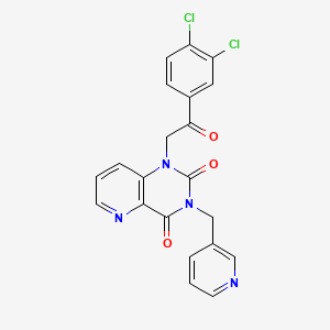 molecular formula C21H14Cl2N4O3 B2527939 1-(2-(3,4-dichlorophenyl)-2-oxoethyl)-3-(pyridin-3-ylmethyl)pyrido[3,2-d]pyrimidine-2,4(1H,3H)-dione CAS No. 941952-83-6