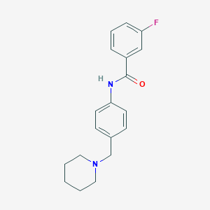 3-fluoro-N-[4-(piperidin-1-ylmethyl)phenyl]benzamide