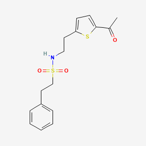 molecular formula C16H19NO3S2 B2527943 N-(2-(5-acetylthiophen-2-yl)ethyl)-2-phenylethanesulfonamide CAS No. 2034340-10-6