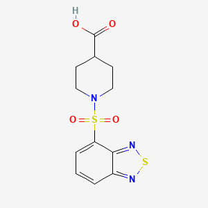 molecular formula C12H13N3O4S2 B2527948 1-(2,1,3-Benzothiadiazol-4-ylsulfonyl)piperidine-4-carboxylic acid CAS No. 488090-09-1