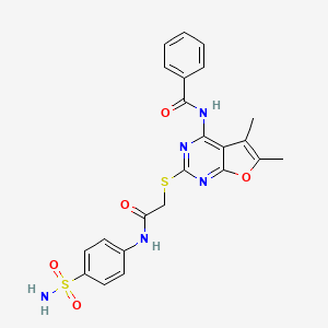 N-[5,6-DIMETHYL-2-({[(4-SULFAMOYLPHENYL)CARBAMOYL]METHYL}SULFANYL)FURO[2,3-D]PYRIMIDIN-4-YL]BENZAMIDE