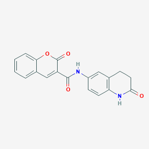 molecular formula C19H14N2O4 B2527959 2-oxo-N-(2-oxo-1,2,3,4-tetrahydroquinolin-6-yl)-2H-chromene-3-carboxamide CAS No. 921914-60-5