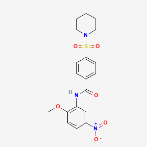 molecular formula C19H21N3O6S B2527962 N-(2-methoxy-5-nitrophenyl)-4-(piperidin-1-ylsulfonyl)benzamide CAS No. 313404-62-5