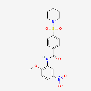 N-(2-methoxy-5-nitrophenyl)-4-(piperidine-1-sulfonyl)benzamide