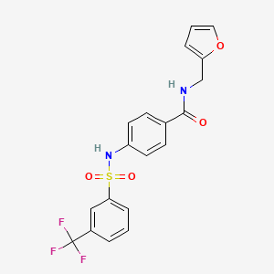 N-[(furan-2-yl)methyl]-4-[3-(trifluoromethyl)benzenesulfonamido]benzamide