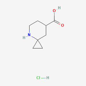 molecular formula C8H14ClNO2 B2527967 4-Azaspiro[2.5]octane-7-carboxylic acid;hydrochloride CAS No. 2247108-11-6