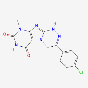 molecular formula C14H11ClN6O2 B2527981 3-(4-Chlorophenyl)-9-methyl-1,4-dihydropurino[8,7-c][1,2,4]triazine-6,8-dione CAS No. 105774-49-0