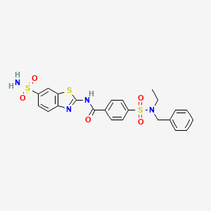 4-[benzyl(ethyl)sulfamoyl]-N-(6-sulfamoyl-1,3-benzothiazol-2-yl)benzamide