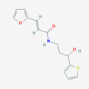 molecular formula C14H15NO3S B2528011 (E)-3-(呋喃-2-基)-N-(3-羟基-3-(噻吩-2-基)丙基)丙烯酰胺 CAS No. 1421586-53-9