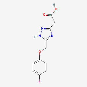 molecular formula C11H10FN3O3 B2528024 {5-[(4-fluorophenoxy)methyl]-4H-1,2,4-triazol-3-yl}acetic acid CAS No. 1216316-27-6