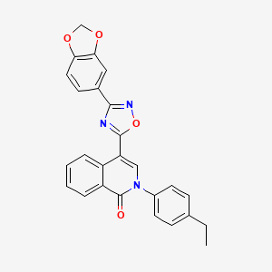 molecular formula C26H19N3O4 B2528034 4-(3-(benzo[d][1,3]dioxol-5-yl)-1,2,4-oxadiazol-5-yl)-2-(4-ethylphenyl)isoquinolin-1(2H)-one CAS No. 1359480-84-4