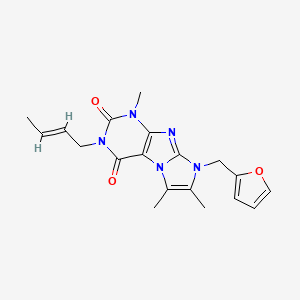 molecular formula C19H21N5O3 B2528039 2-[(E)-But-2-enyl]-6-(furan-2-ylmethyl)-4,7,8-trimethylpurino[7,8-a]imidazole-1,3-diona CAS No. 946225-90-7