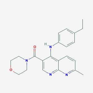 molecular formula C22H24N4O2 B2528045 (4-((4-乙基苯基)氨基)-7-甲基-1,8-萘啶-3-基)(吗啉基)甲酮 CAS No. 1251702-80-3
