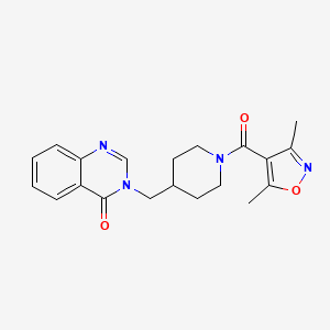 3-[[1-(3,5-Dimethyl-1,2-oxazole-4-carbonyl)piperidin-4-yl]methyl]quinazolin-4-one