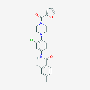 molecular formula C24H24ClN3O3 B252806 N-{3-chloro-4-[4-(2-furoyl)-1-piperazinyl]phenyl}-2,4-dimethylbenzamide 
