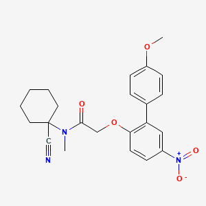 molecular formula C23H25N3O5 B2528067 N-(1-cyanocyclohexyl)-2-({4'-methoxy-5-nitro-[1,1'-biphenyl]-2-yl}oxy)-N-methylacetamide CAS No. 940838-40-4
