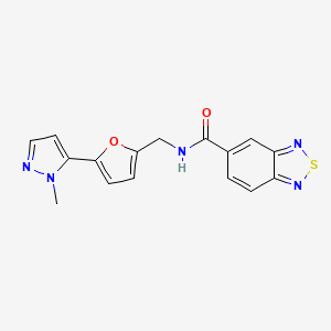 molecular formula C16H13N5O2S B2528068 N-[[5-(2-Methylpyrazol-3-yl)furan-2-yl]methyl]-2,1,3-benzothiadiazole-5-carboxamide CAS No. 2415488-87-6