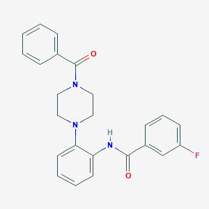 molecular formula C24H22FN3O2 B252807 N-[2-(4-benzoyl-1-piperazinyl)phenyl]-3-fluorobenzamide 