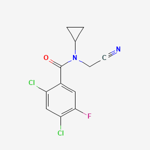 molecular formula C12H9Cl2FN2O B2528077 2,4-dichloro-N-(cyanomethyl)-N-cyclopropyl-5-fluorobenzamide CAS No. 1252149-39-5