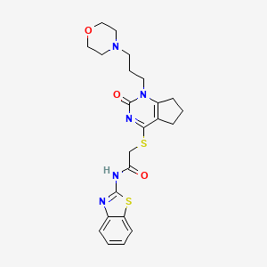 N-(benzo[d]thiazol-2-yl)-2-((1-(3-morpholinopropyl)-2-oxo-2,5,6,7-tetrahydro-1H-cyclopenta[d]pyrimidin-4-yl)thio)acetamide