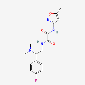molecular formula C16H19FN4O3 B2528085 N1-(2-(dimethylamino)-2-(4-fluorophenyl)ethyl)-N2-(5-methylisoxazol-3-yl)oxalamide CAS No. 942012-45-5